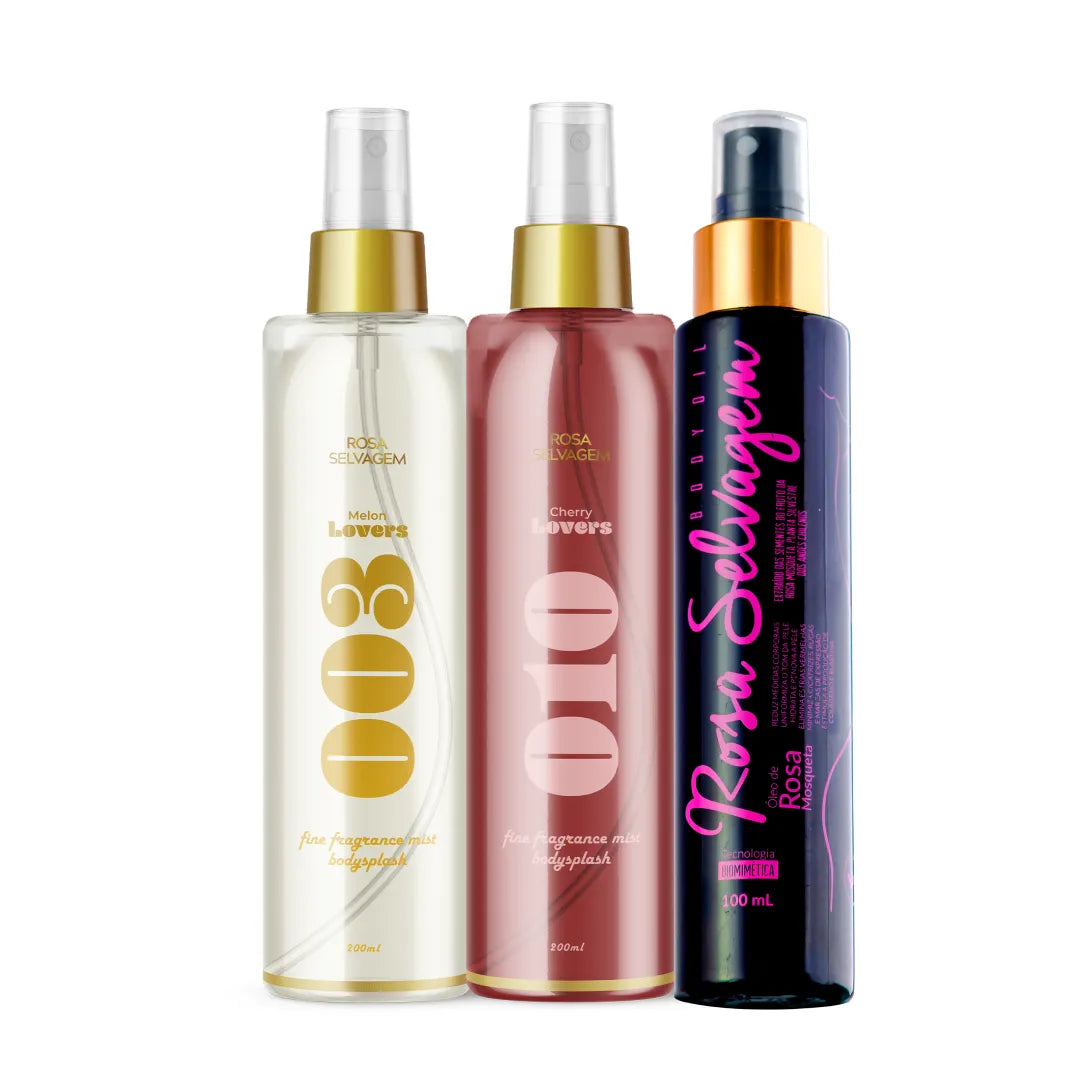 KIT BODY SPLASH MELÃO + CEREJA + ÓLEO