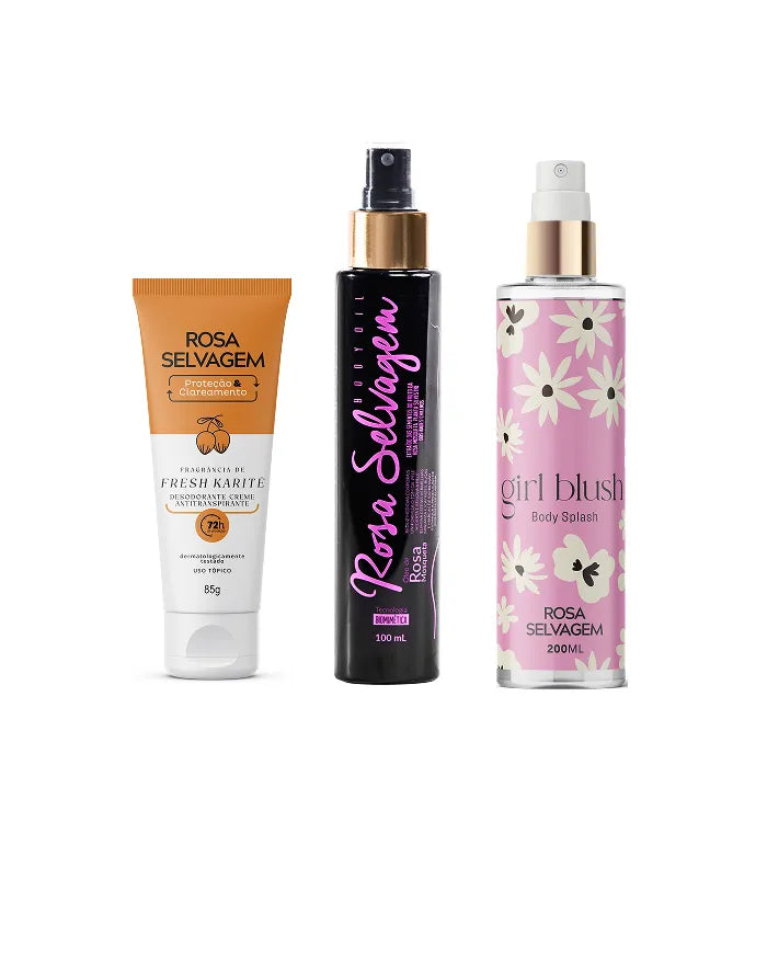 KIT GIRL BLUSH - ÓLEO - DESODORANTE KARITÉ CREME